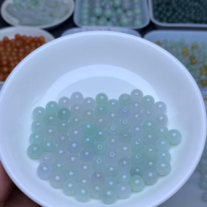 【闪购商品】未镶嵌翡翠手链卡6.8冰珠子20个