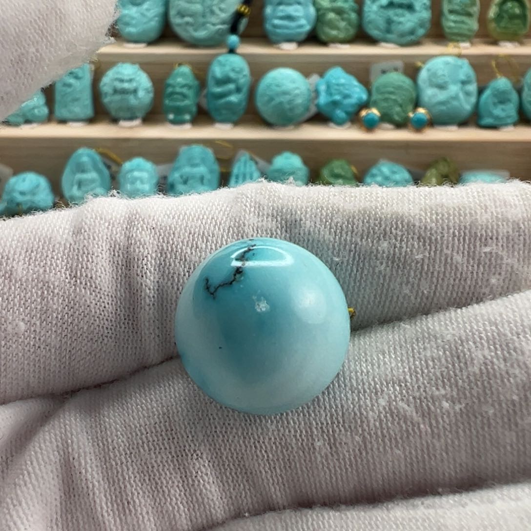 未镶嵌绿松石圆珠15.7mm