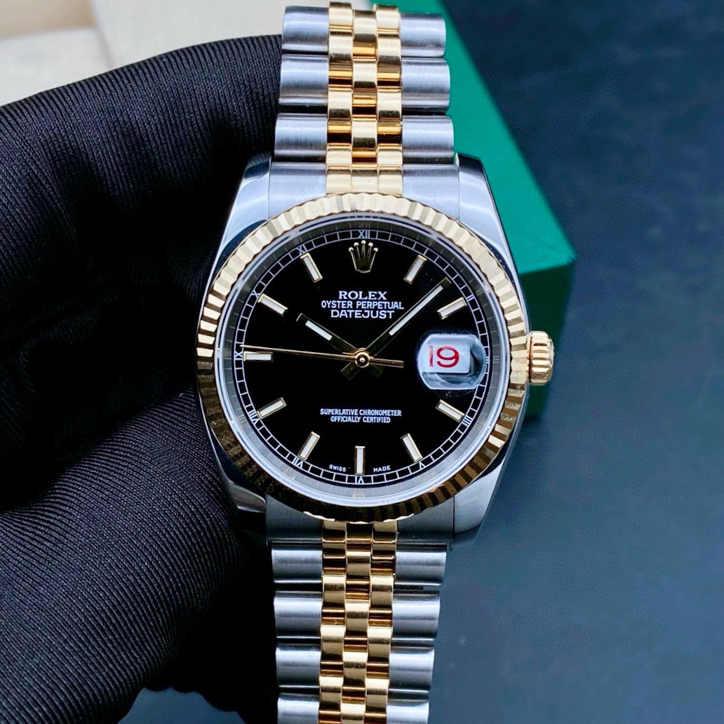 99新 Rolex/劳力士 日志116233/黑盘条钉/机械男表/表径36mm