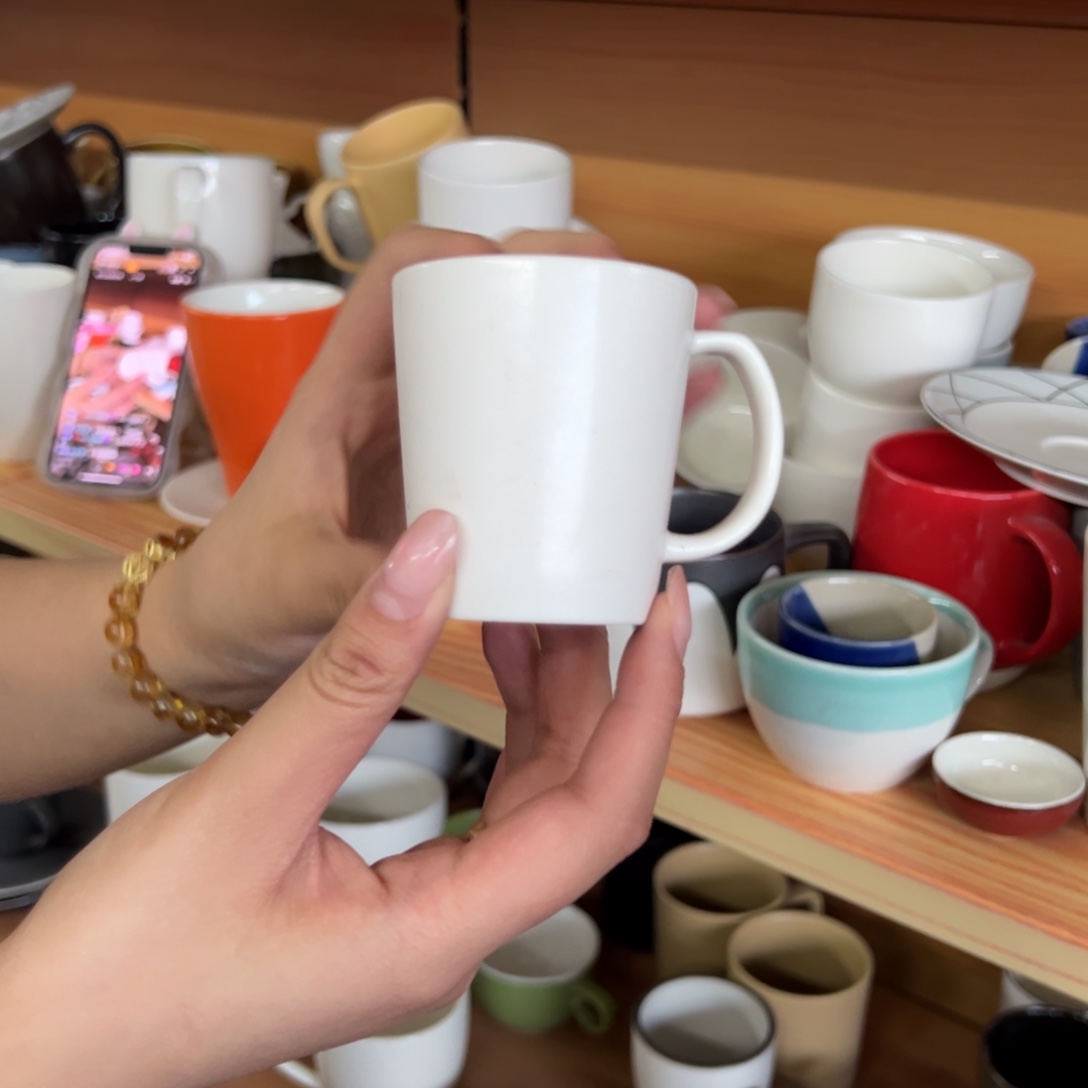 新骨瓷瑕疵慎拍哑光小咖啡杯