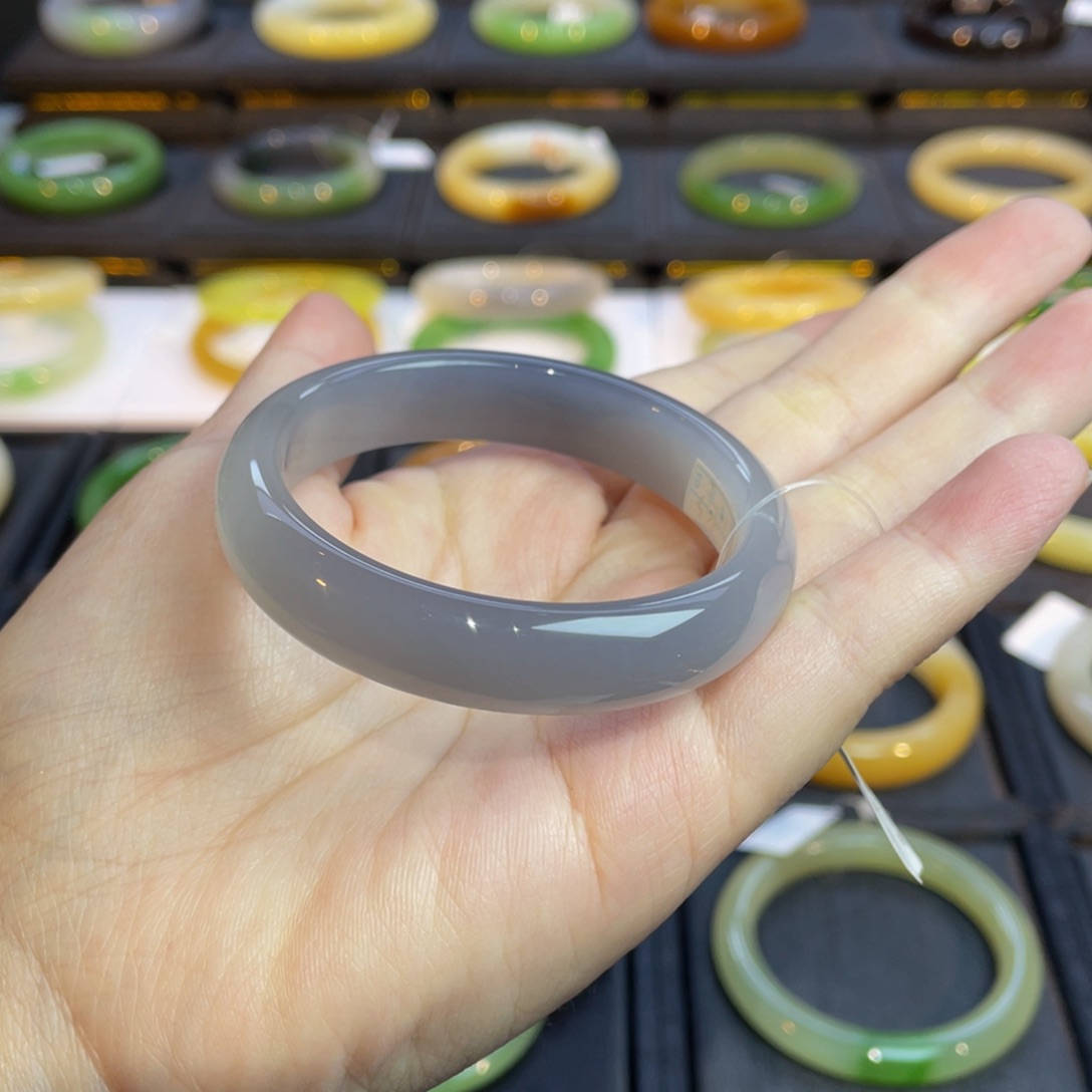 和田玉手镯未镶嵌冰紫手镯5152