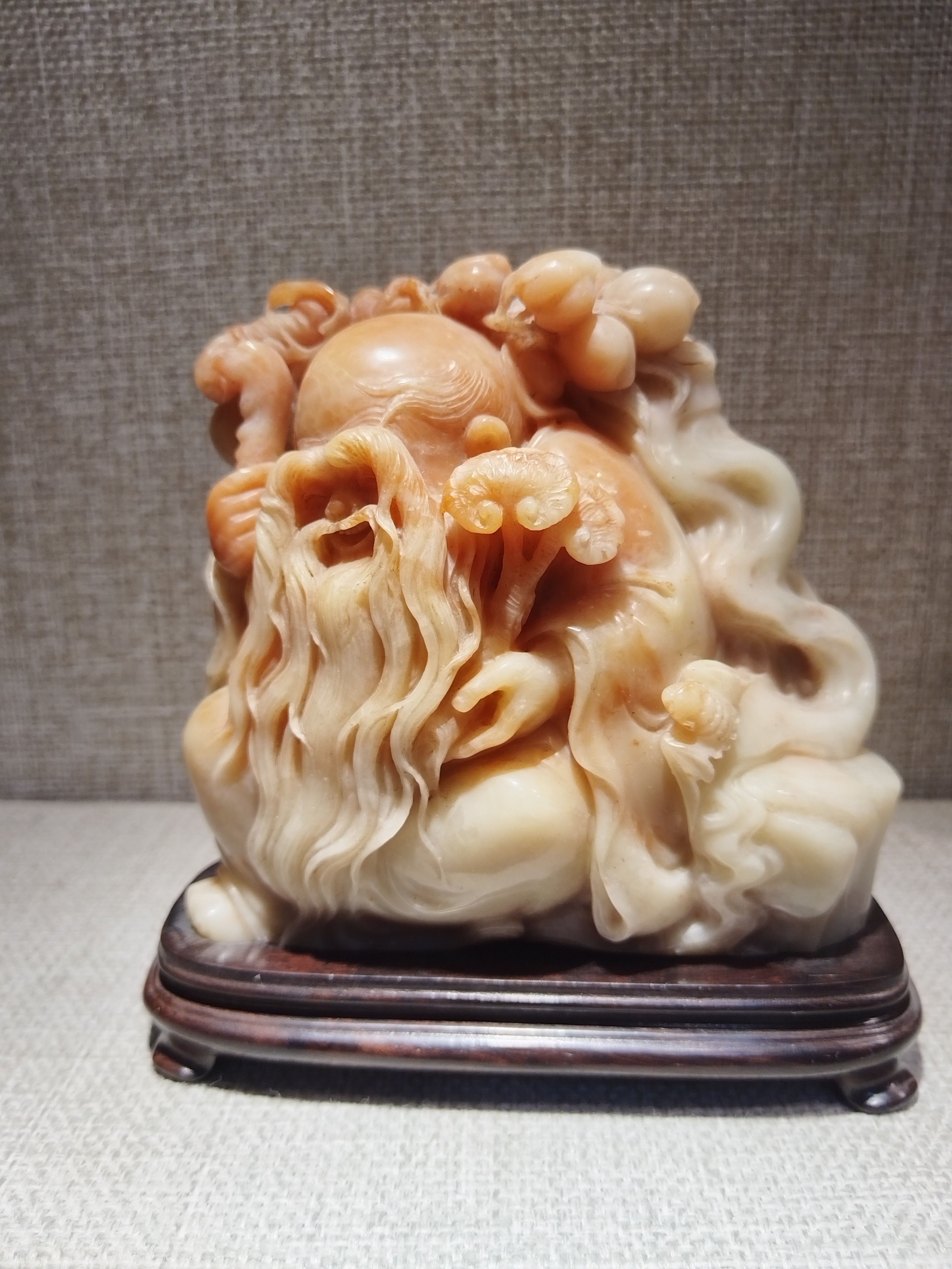 寿山旗降石寿星随型章