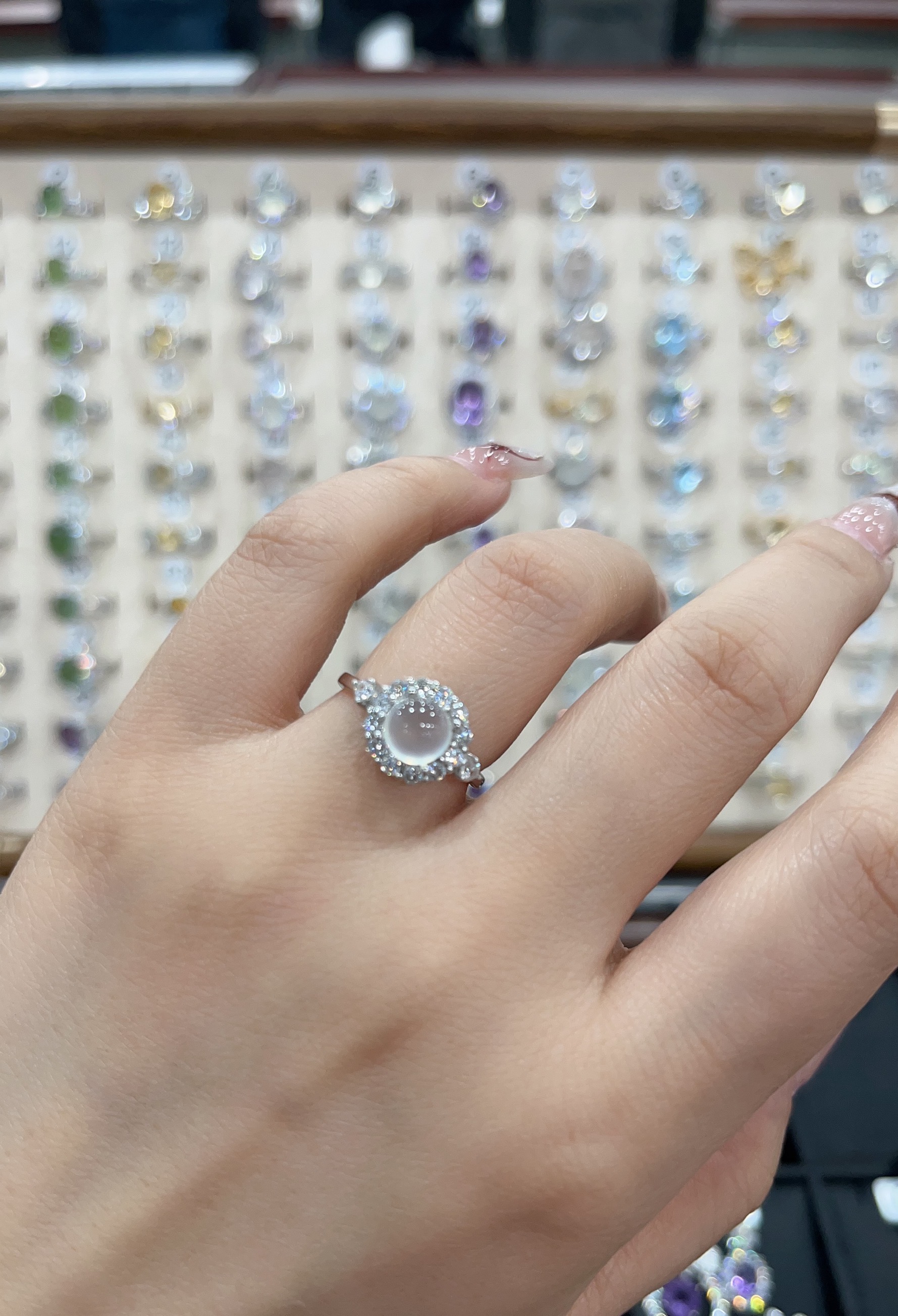 高冰高透白冰 太阳花s925银镶嵌