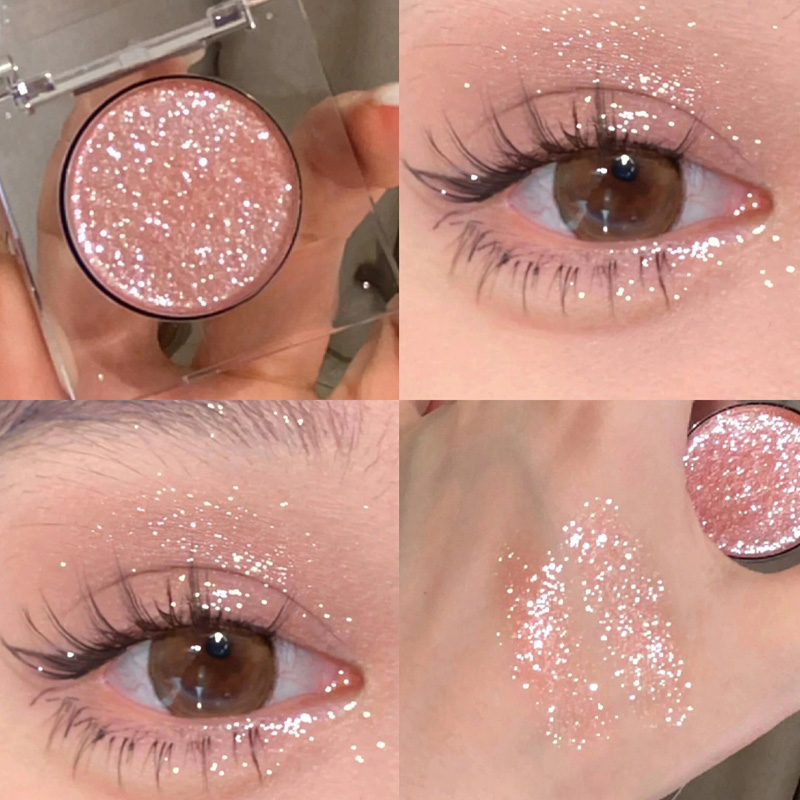 织女牛郎单色高光眼影珠光细闪亮晶晶钻闪粉爆闪月光石四色眼影盘