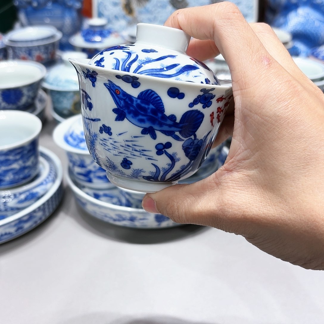 盖碗景德镇高温茶具