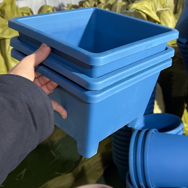 微瑕蓝色方球根26外径19高3个盆