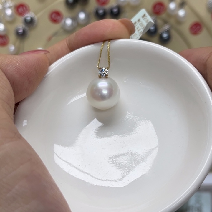海水珍珠18K金镶嵌颈饰澳白13-14mm186