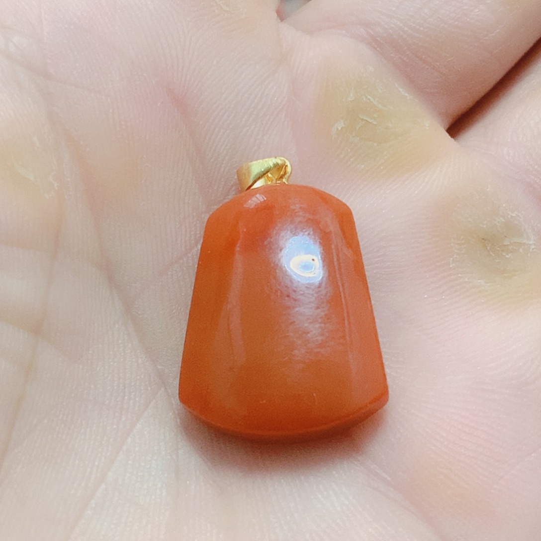 南红玛瑙银S925镶嵌吊坠(不含链)