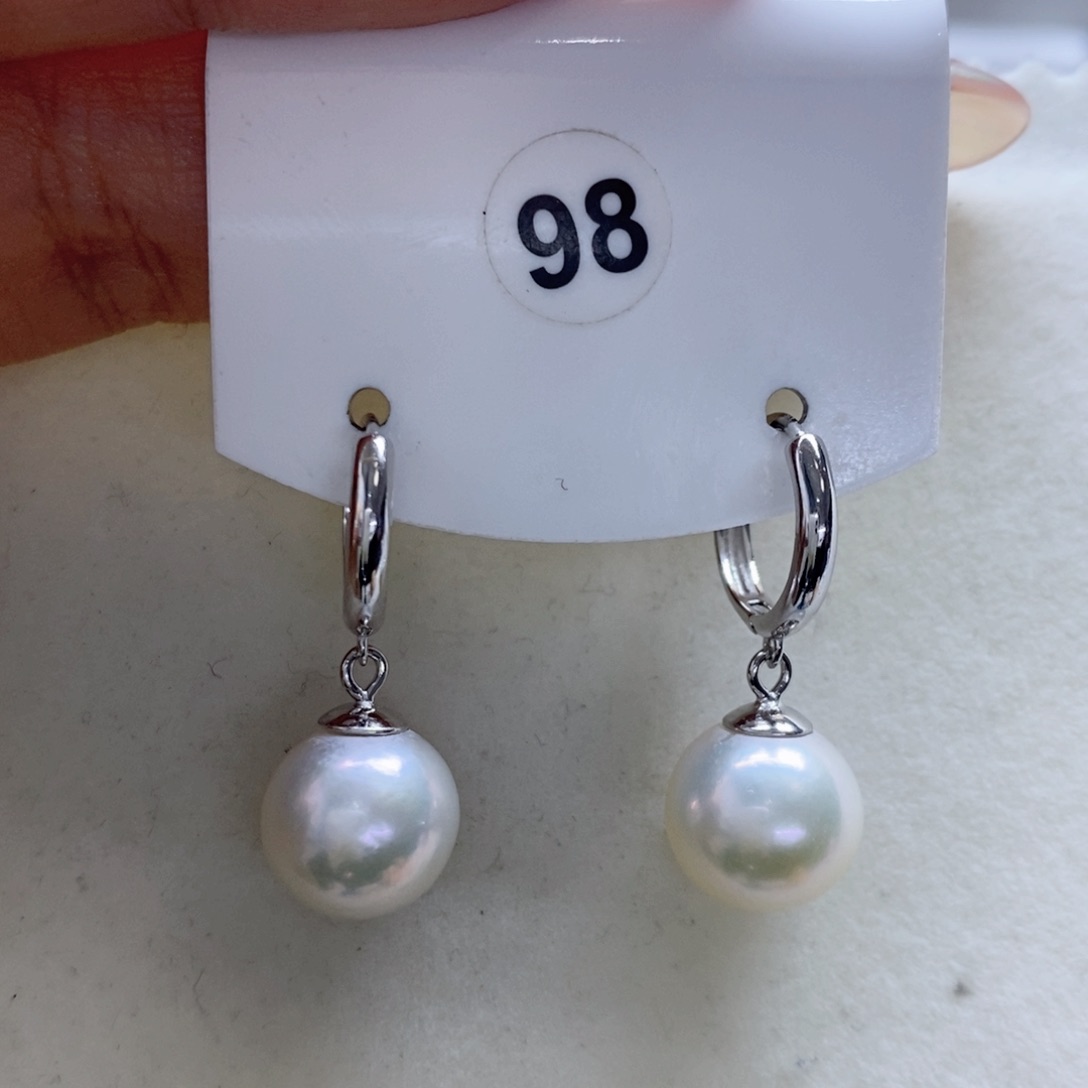 淡水珍珠耳饰银S925镶嵌