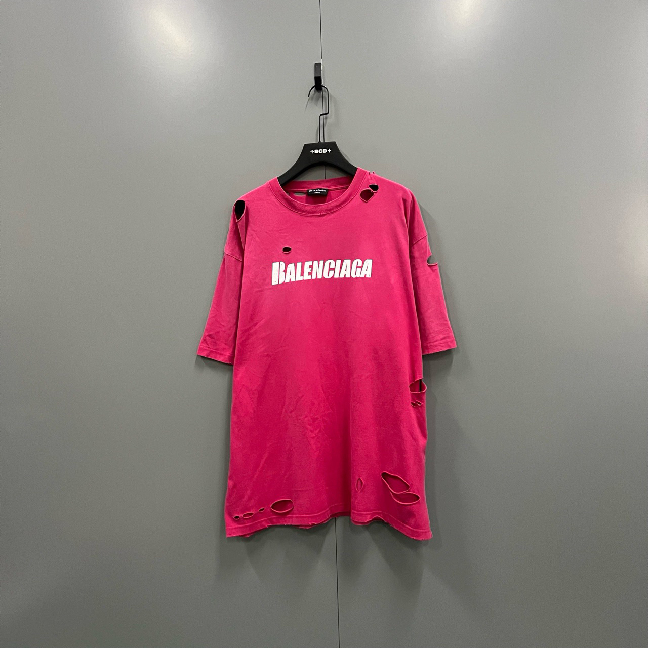 95新 Balenciaga/巴黎世家 （bb）206 大破坏印花短袖 L码/206833