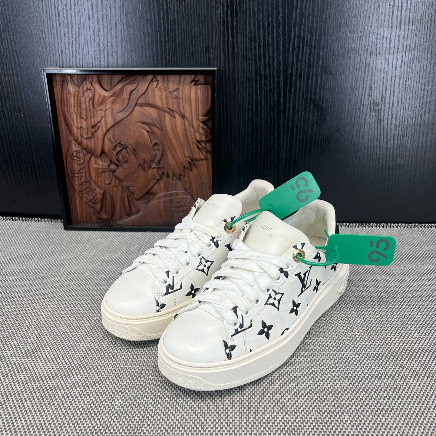 95新 LouisVuitton/路易威登 34.5码黑白满印CH23175女鞋