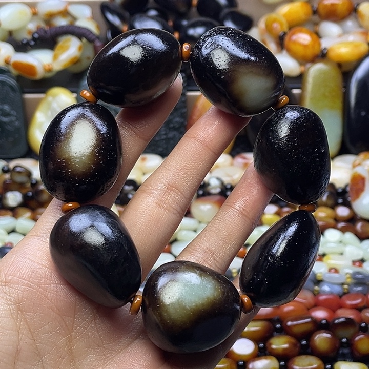 卐***卍和田玉未镶嵌手链