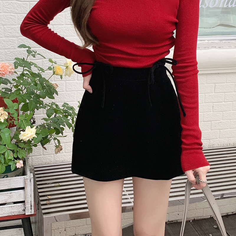 女团正版三色热辣mini秋冬短裙ins裤 R9455