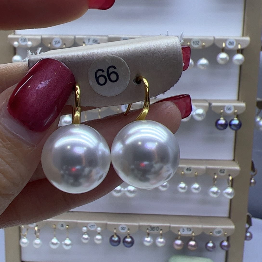 淡水珍珠耳饰18K金镶嵌