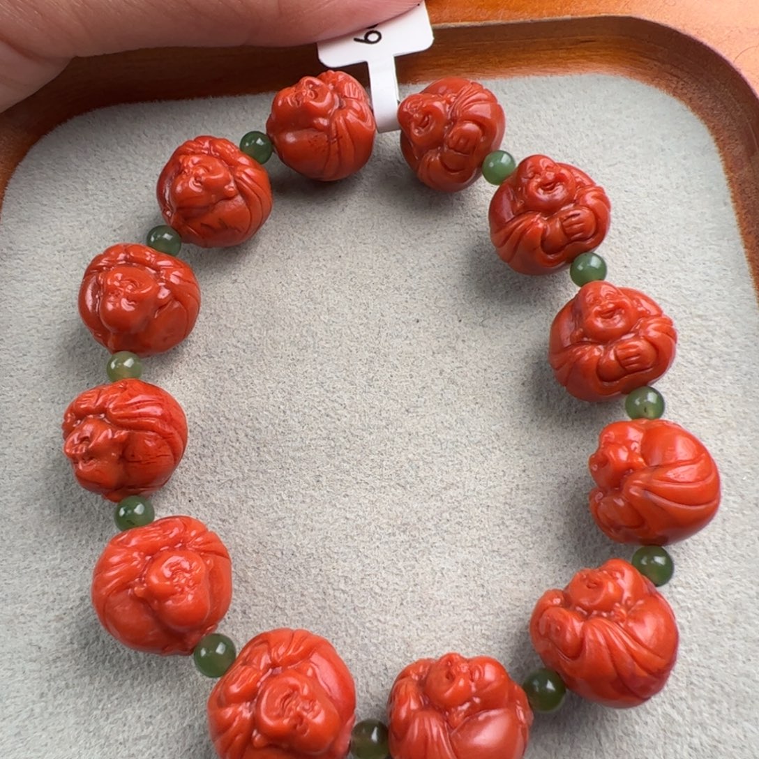 南红玛瑙未镶嵌（抱抱佛手串13mm
