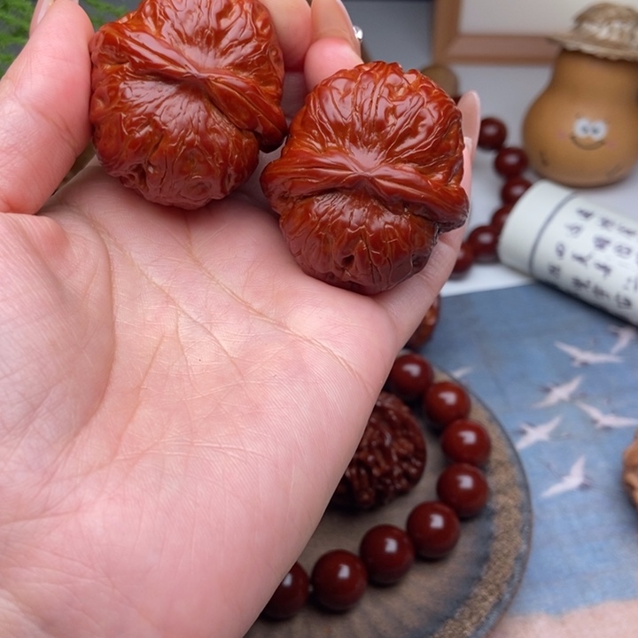 厚***物文玩核桃吊坠41尺寸的元宝精对儿