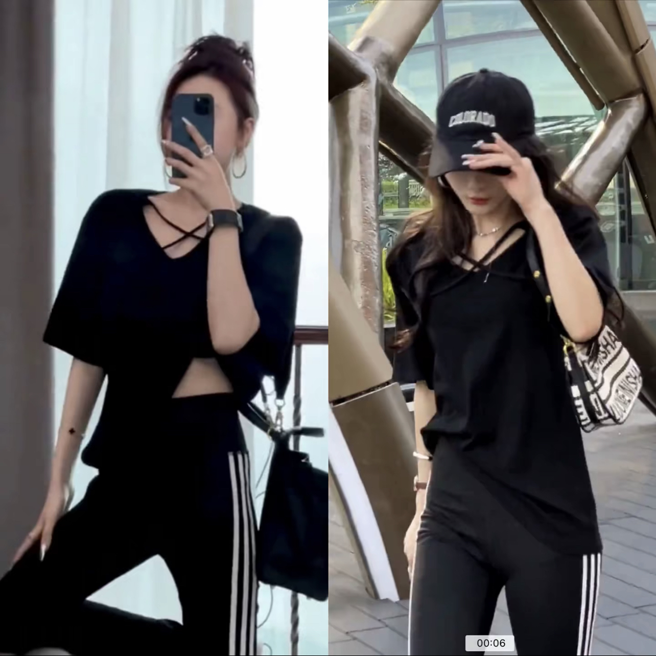 设计感夏季短袖T恤百搭洋气女宽松显瘦胸前交叉带子时尚半袖上衣