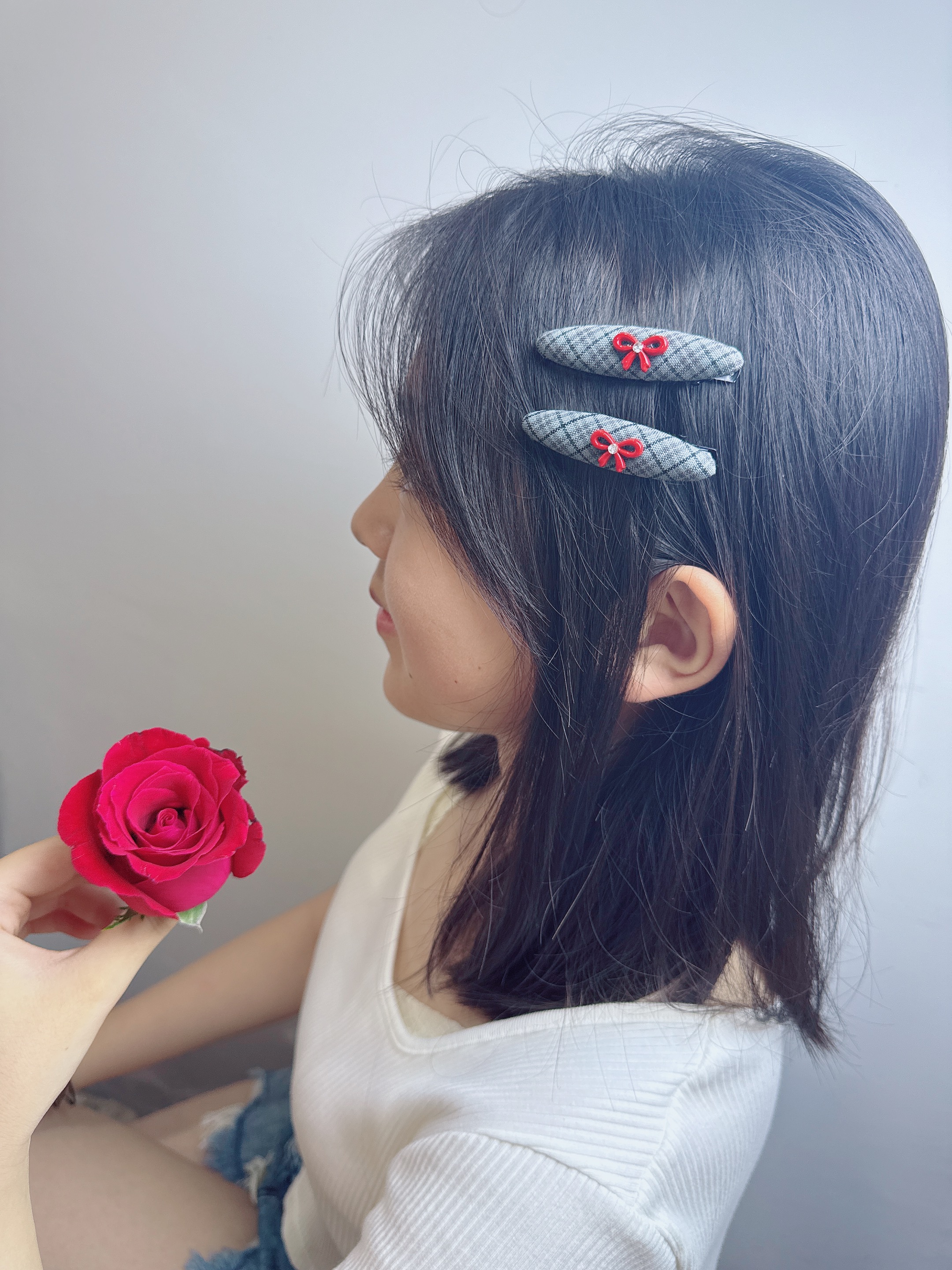 边夹日韩高级感BB夹可爱风女发夹韩系蝴蝶结边夹