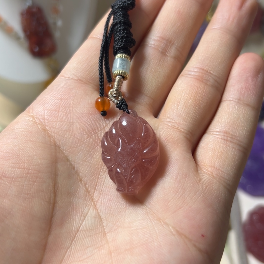 未镶嵌珠宝半成品水晶草莓晶九尾多样性发
