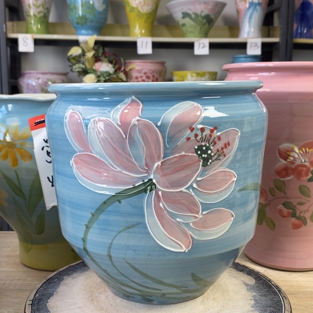 景德镇手工手绘陶瓷花盆