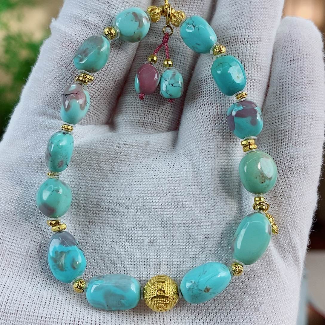 18K金镶嵌绿松石珠宝奇石