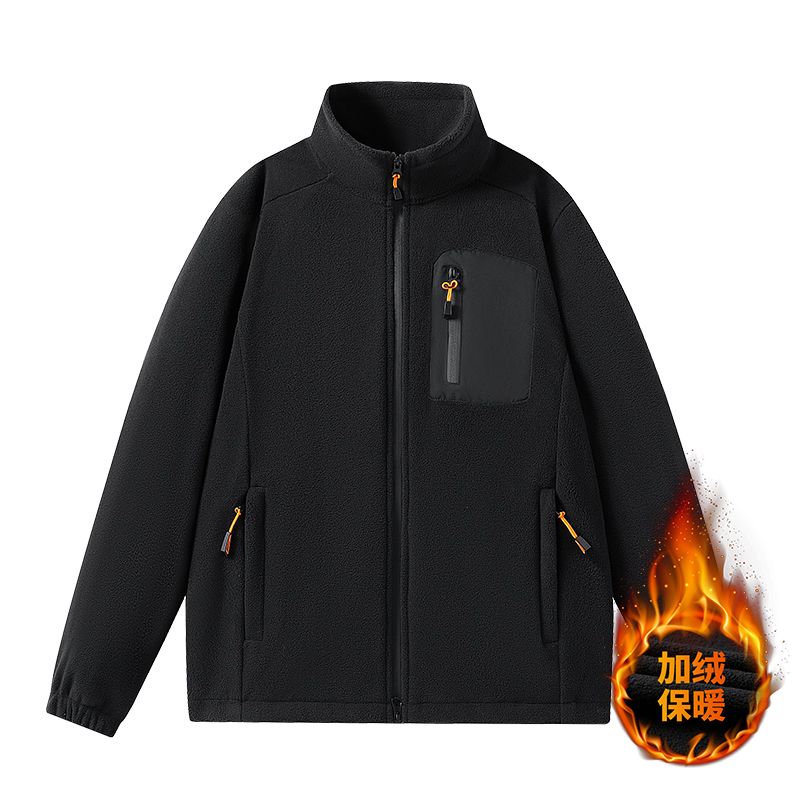 6618秋冬季情侣款摇粒绒休闲加绒情侣款户外保暖摇粒绒外套F