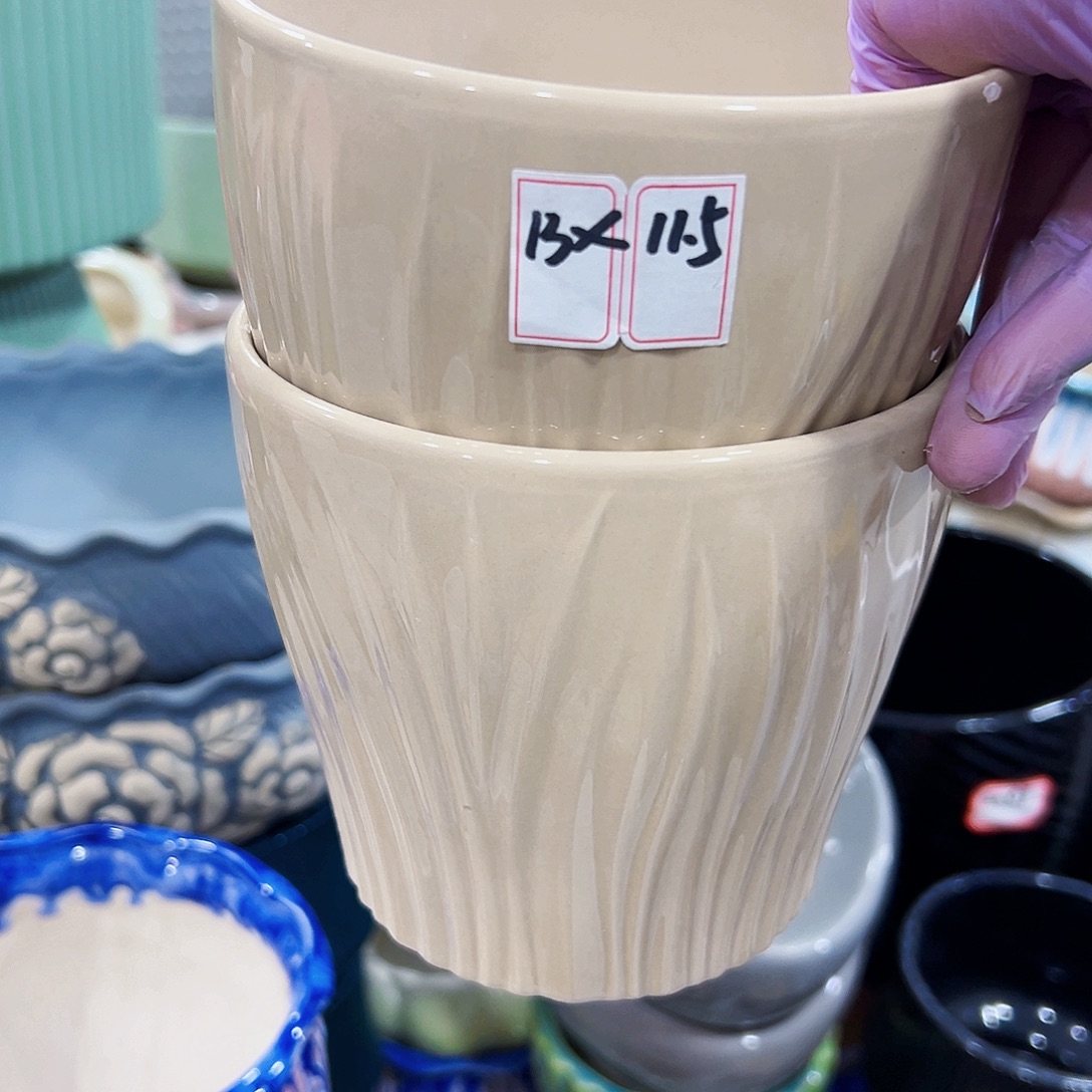 有孔外贸尾单陶瓷花盆凑单18米包邮