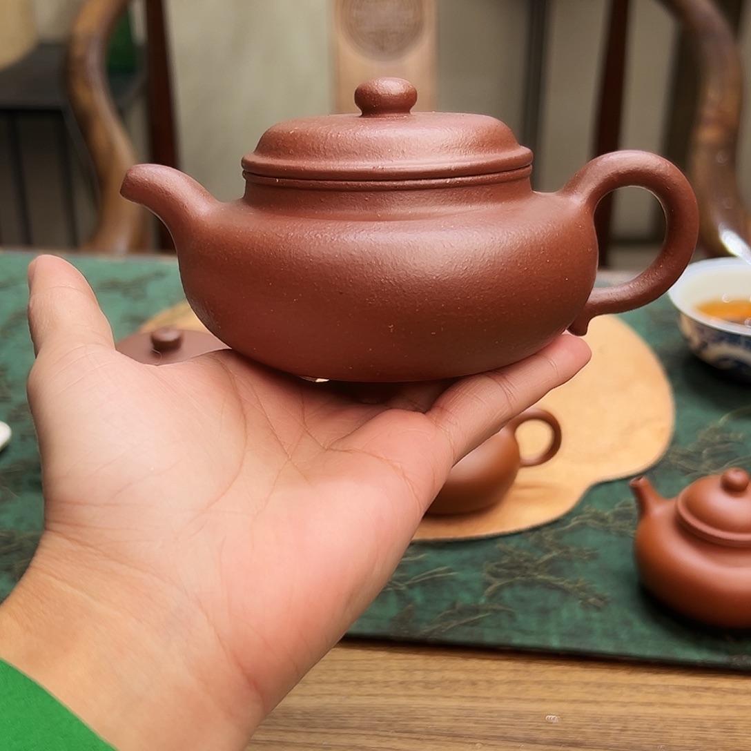 明***生紫砂茶壶原矿紫泥200cc