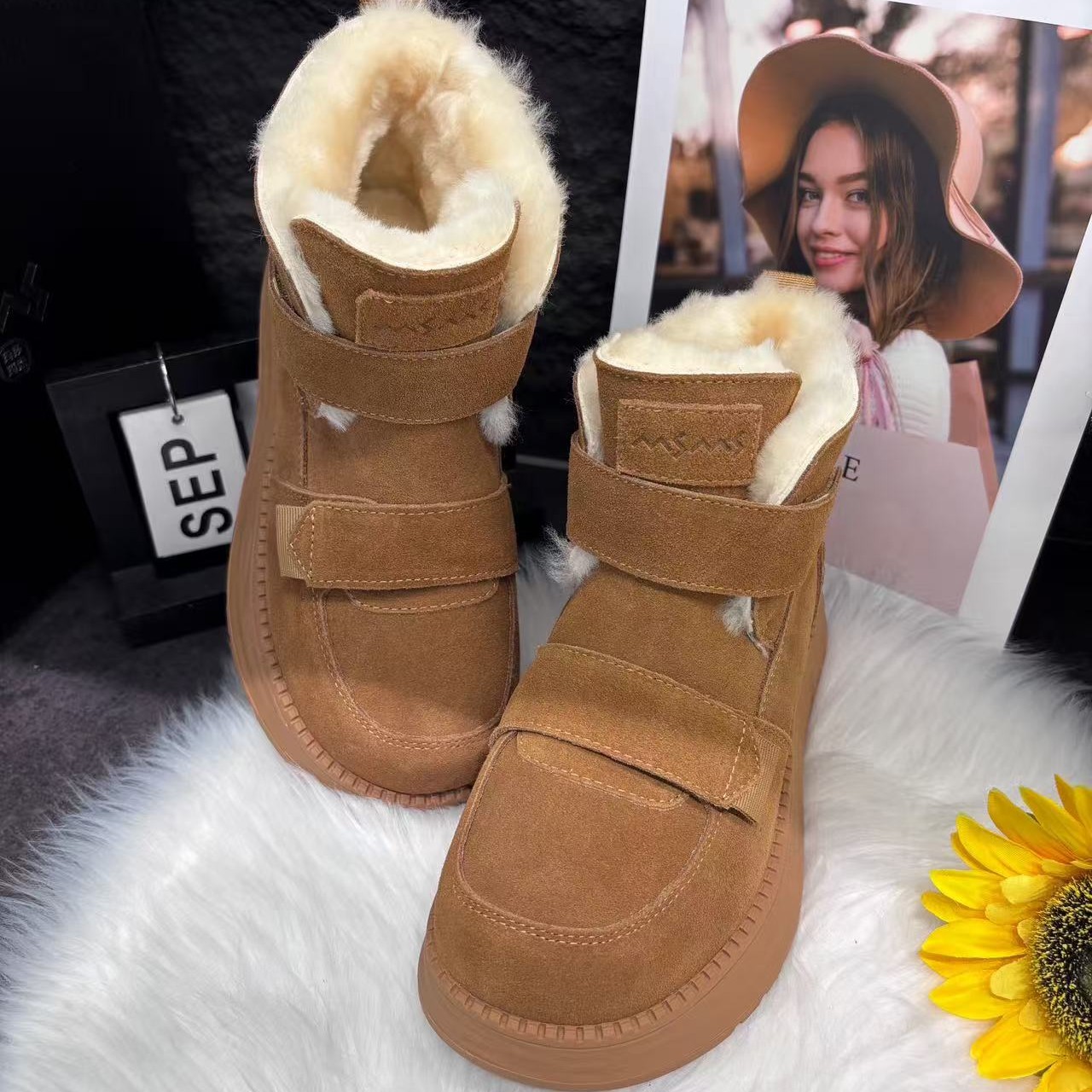 8006玛莎玛索冬季新款休闲短筒雪地靴女靴