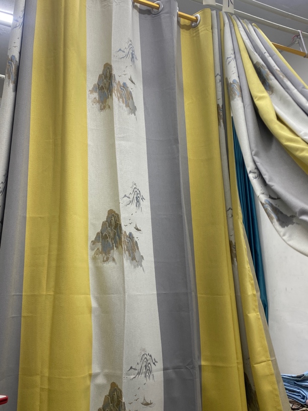 6米4对开成品窗帘打孔高度3.1不含罗马杆