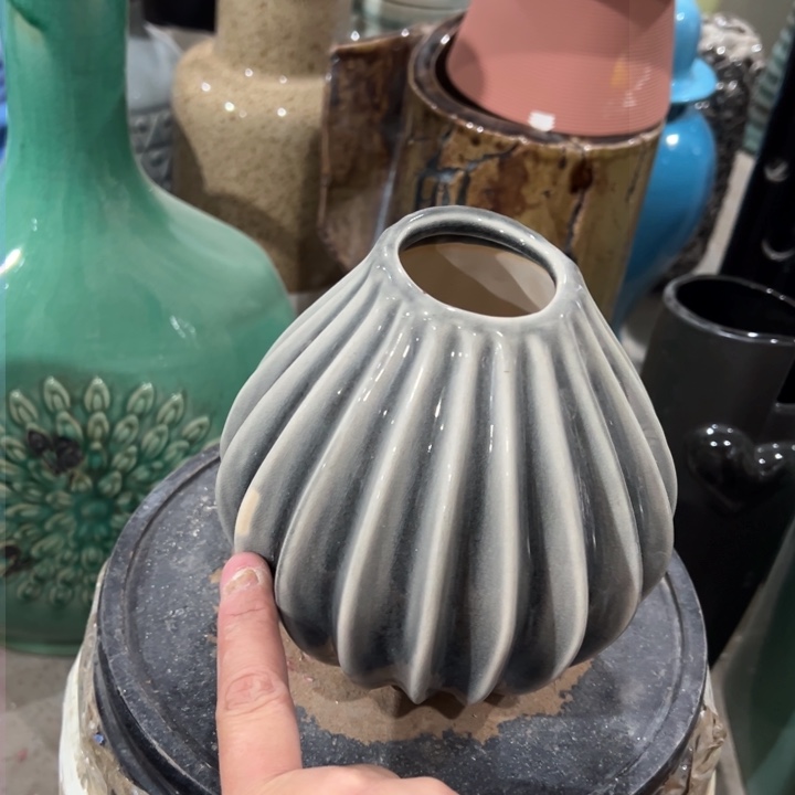 摆件高14口5公分微瑕捡漏上釉不均