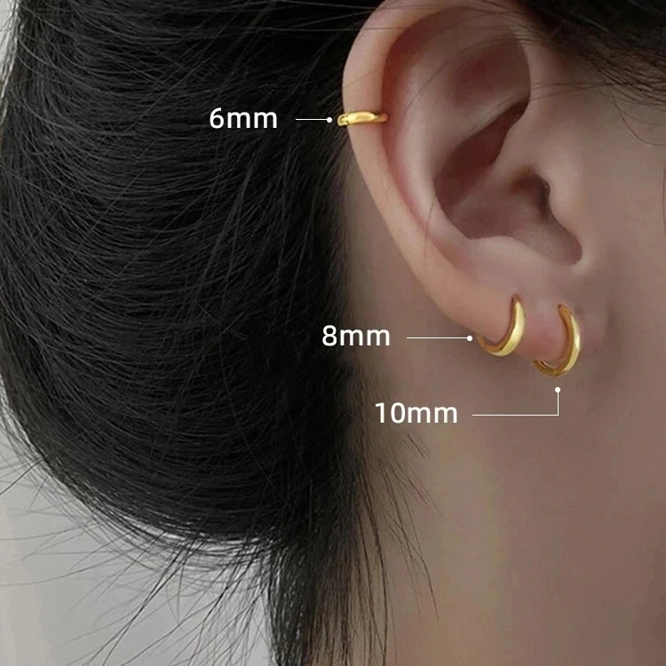 钛钢耳饰 简约气质光面耳扣小巧女素圈耳环耳扣圈圈耳骨钉耳钉