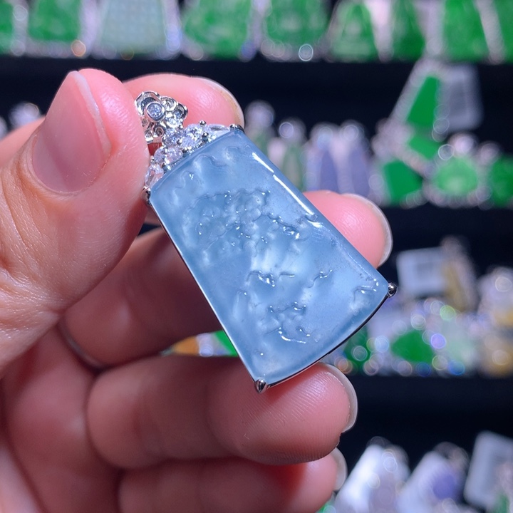 【闪购商品】银S925镶嵌翡翠耳饰天然翡翠