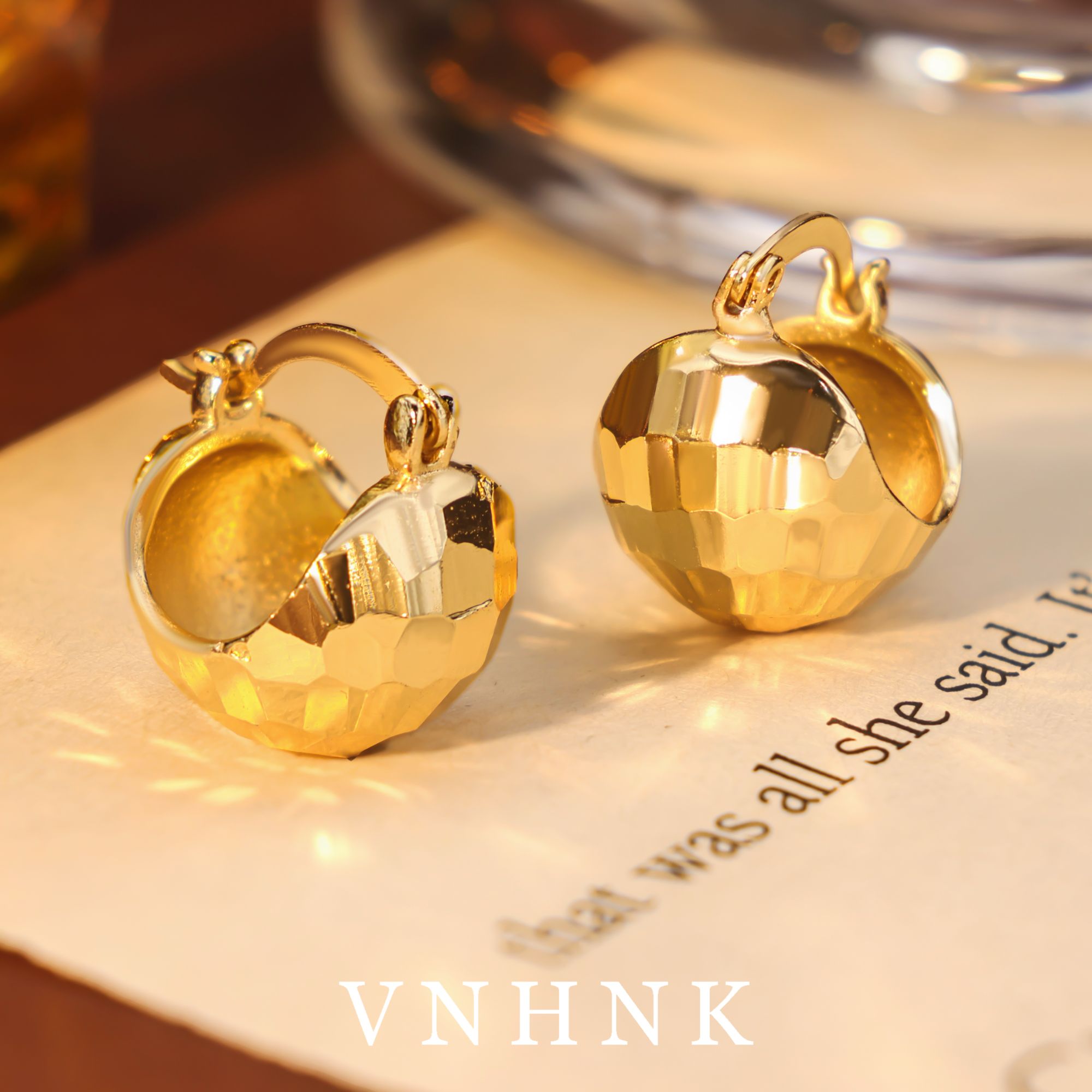 铜合金耳饰 美可儿  B538  金色简约时尚小众百搭耳环