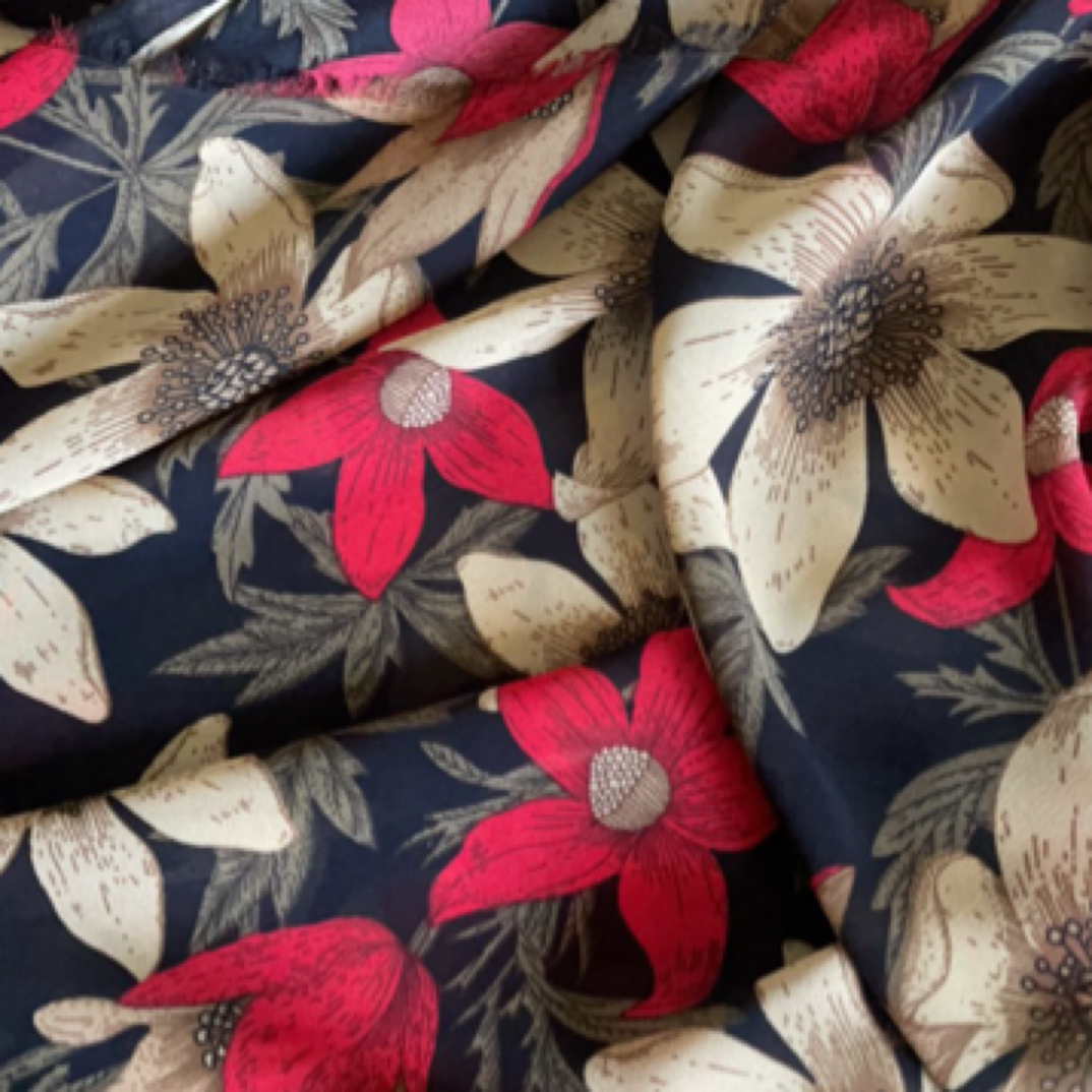 高品质新款红乔其纱面料2-2