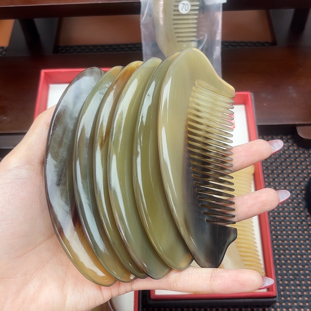 手工制作纯牛角梳子