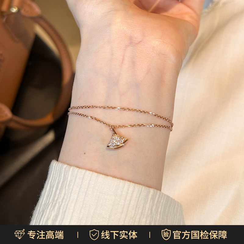 实验室培育钻石18K金双链小裙子手链高定版3克多