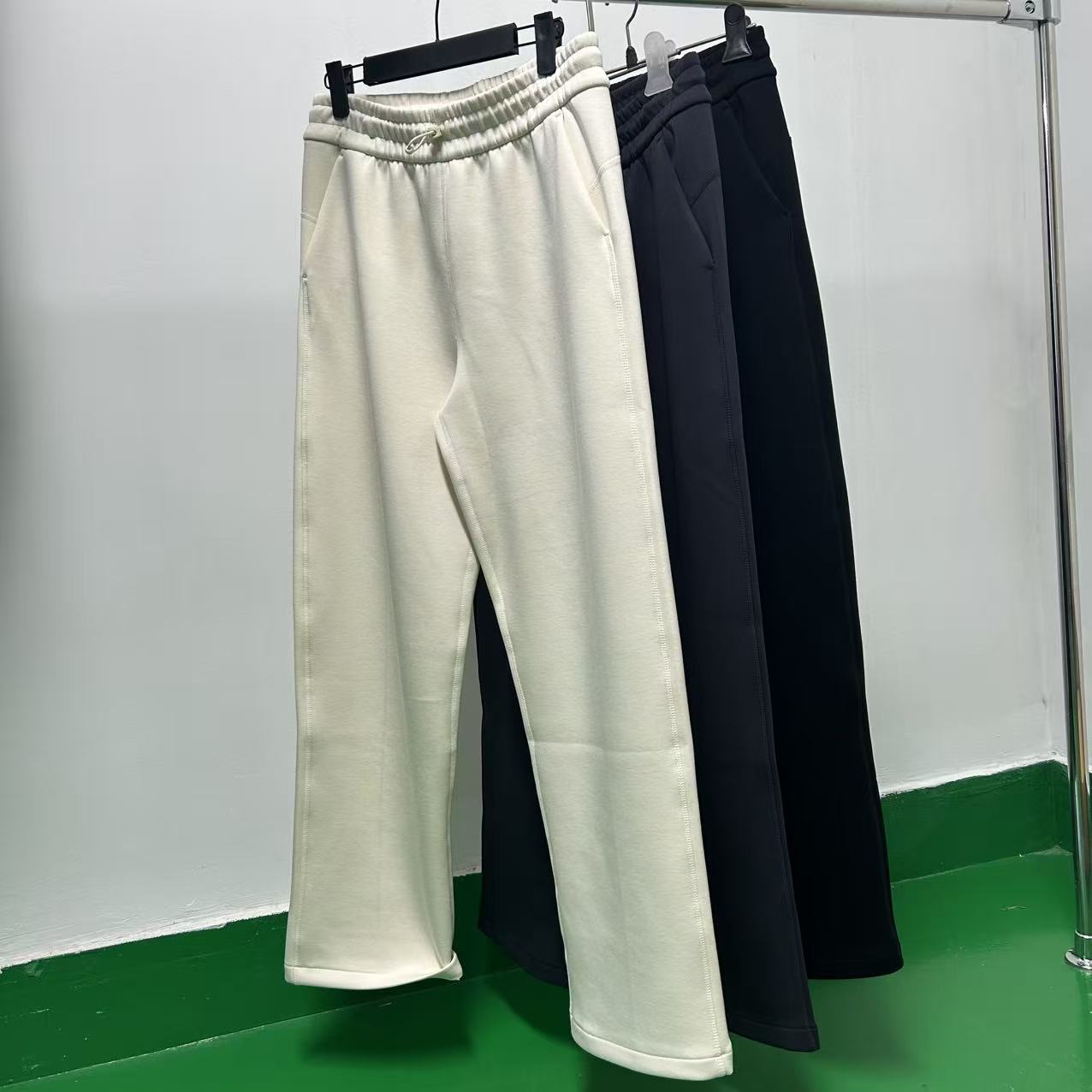 LU家加绒款裸感舒适垂软高腰显瘦阔腿裤女休闲显瘦秋冬新款