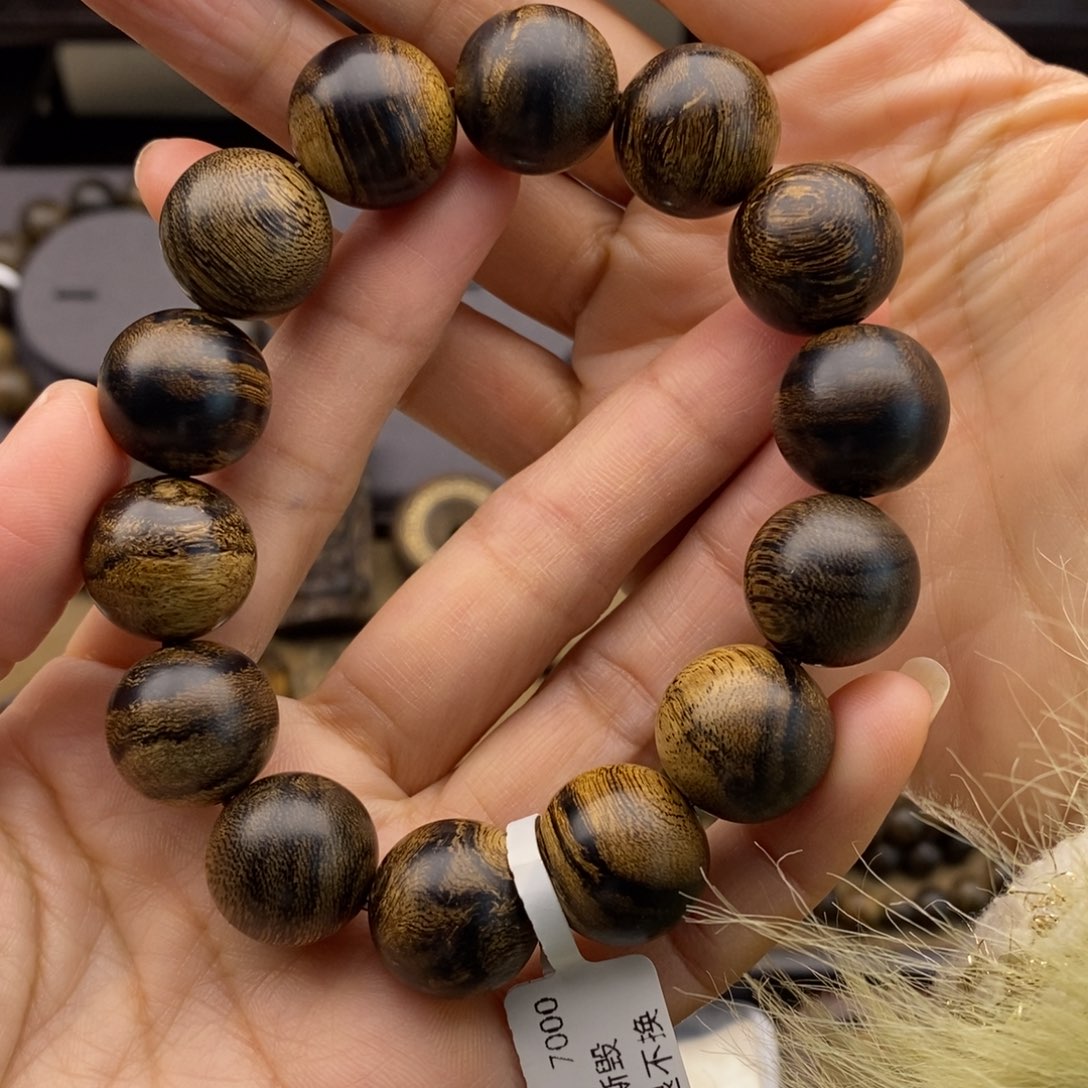 沉香手串天**处越南芽庄白棋瘤疤1.6