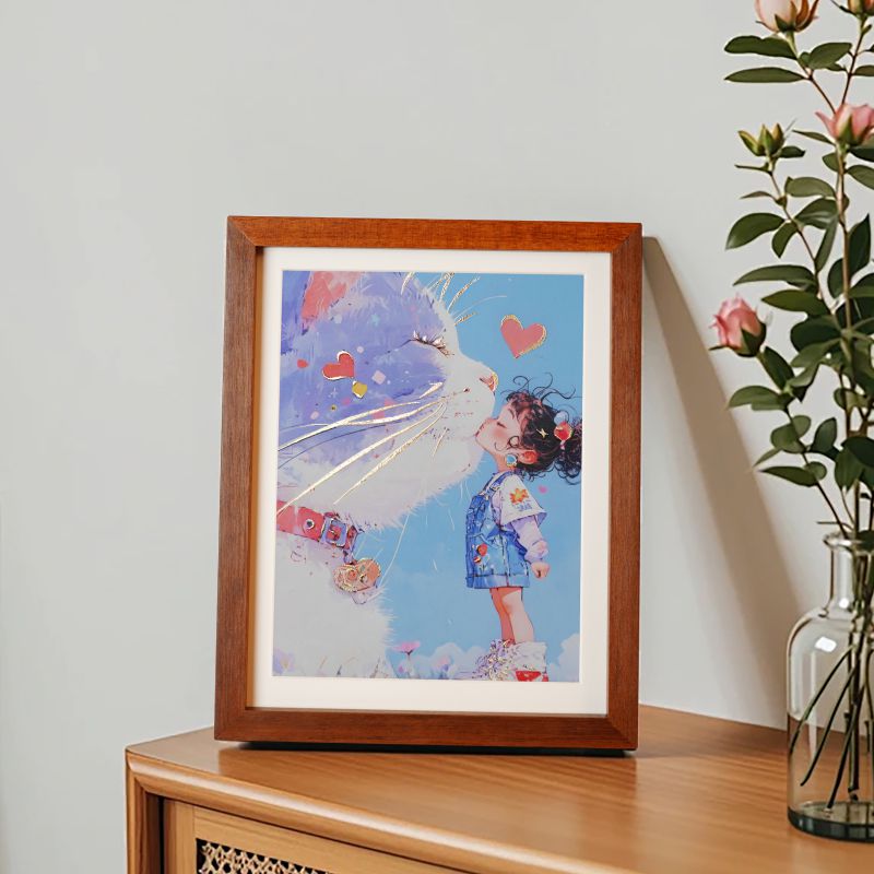 致绘描金《温暖一夏》清新简约现代装饰画摆件儿童卧室摆台