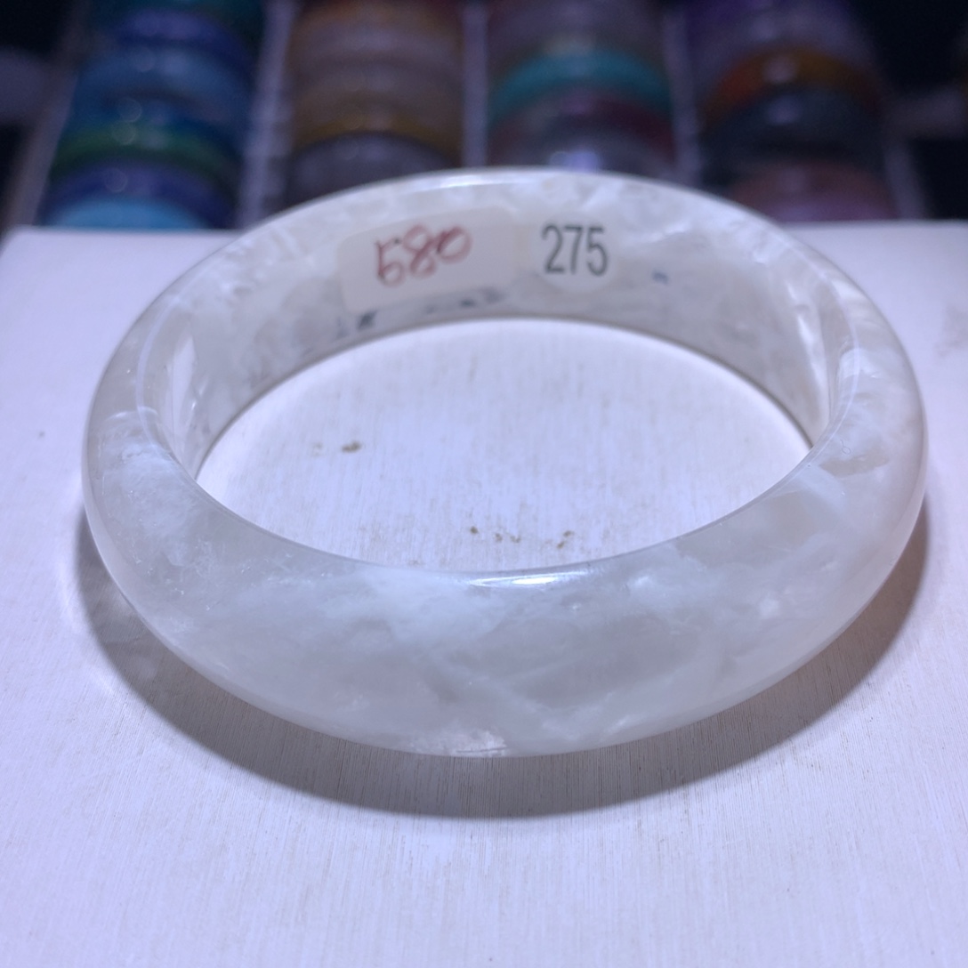 银S925镶嵌手镯水晶雪花幽灵60.1圈275