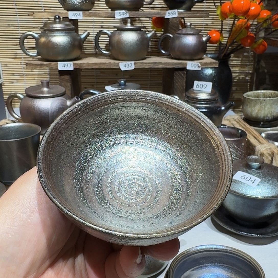 壶建水紫陶紫泥柴烧杯一瑕