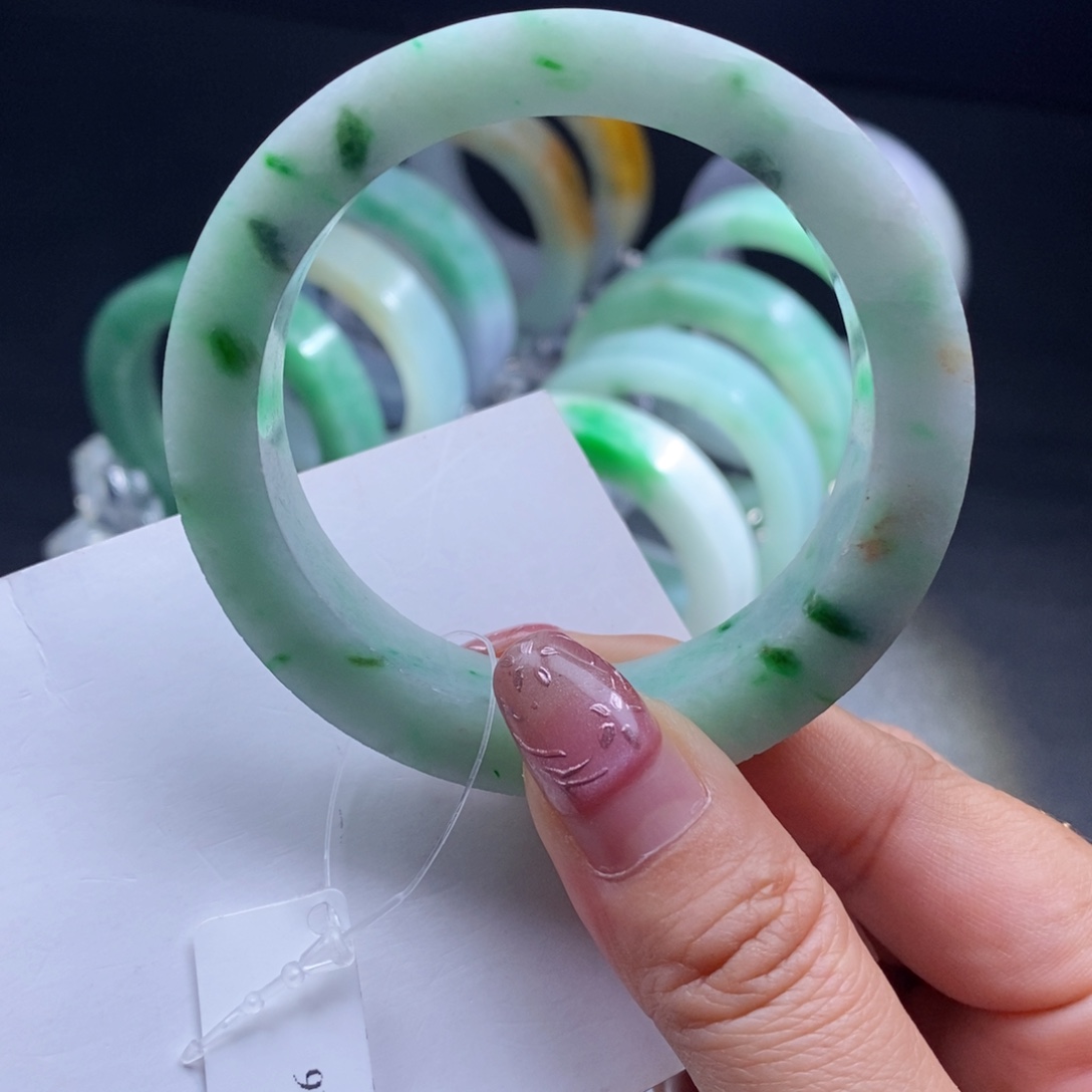 定制翡翠未镶嵌翡翠手镯53-55