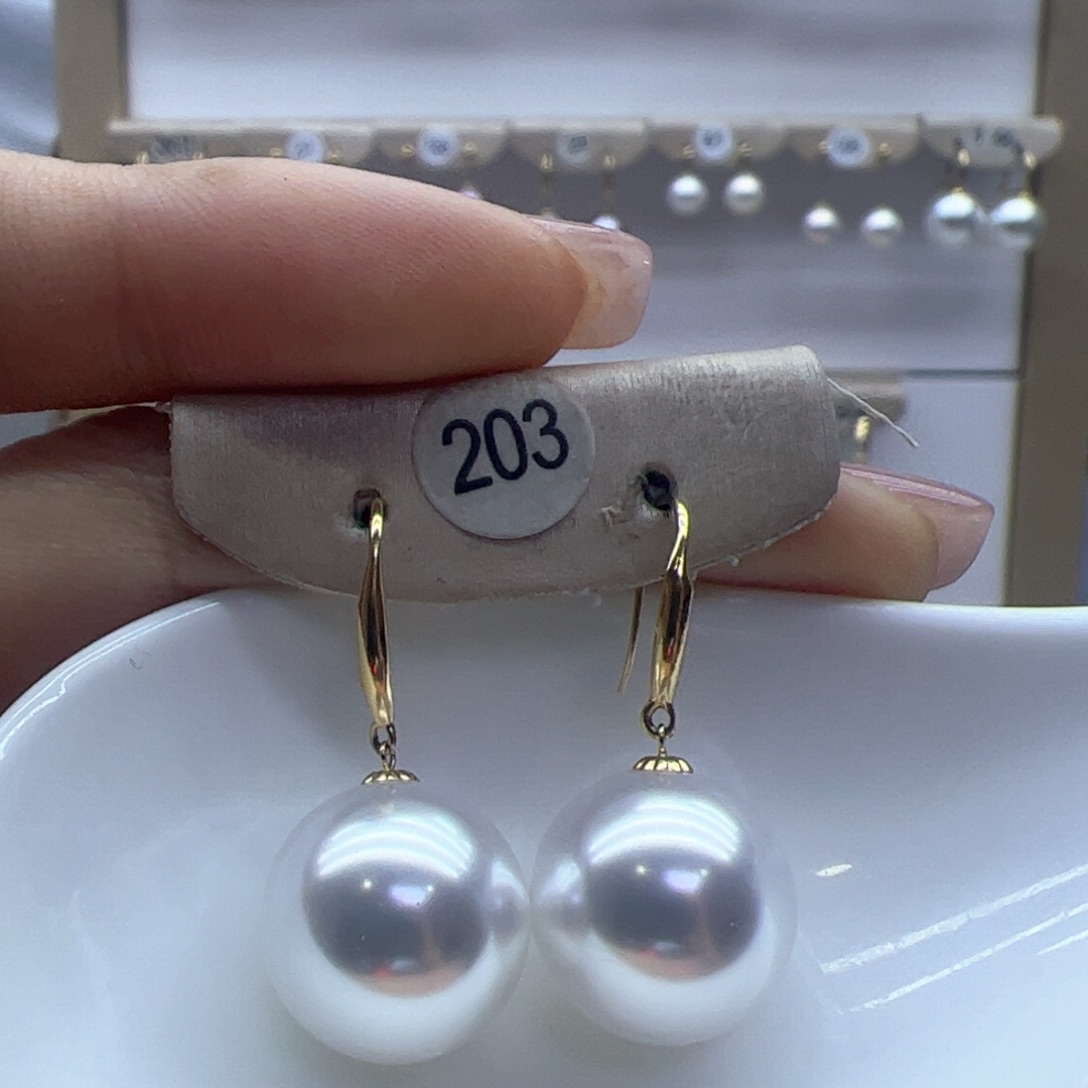 淡水珍珠耳饰18K金镶嵌