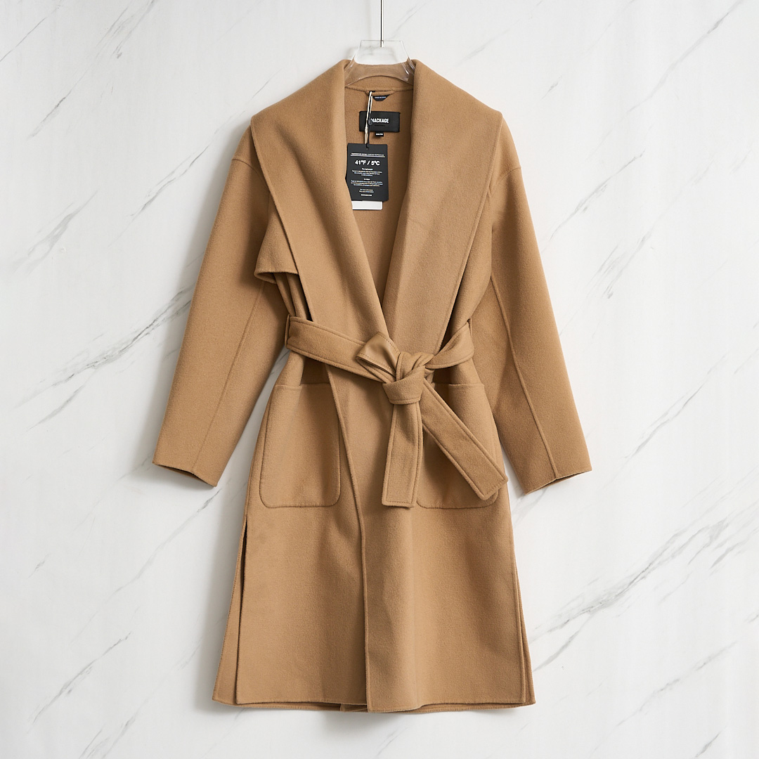 全新未使用  Mackage女士毛呢腰带大衣m9gu00003