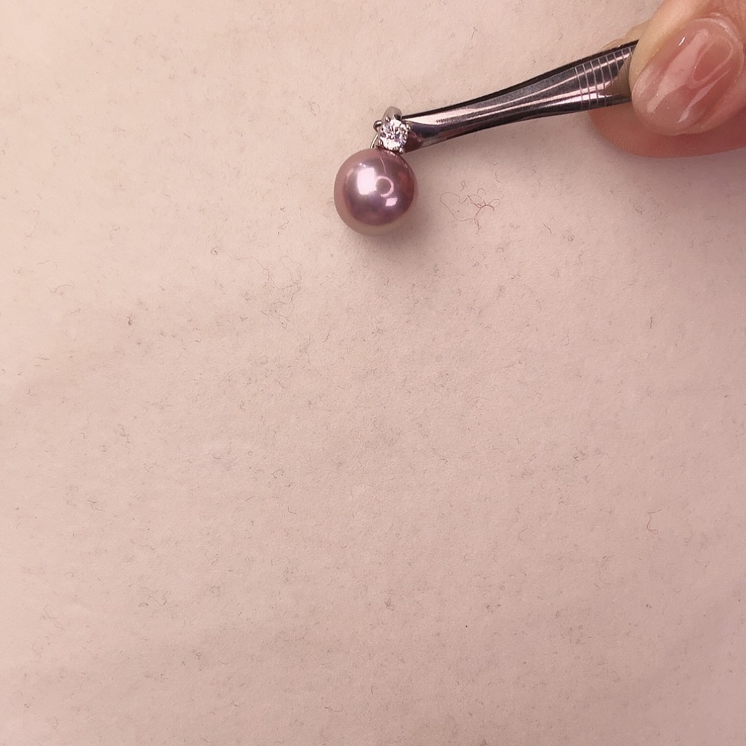 淡水珍珠吊坠(不含链)银S925镶嵌万能扣吊坠紫珠sgys