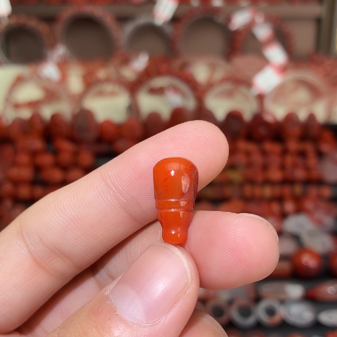 南红玛瑙未镶嵌颈饰三通10+