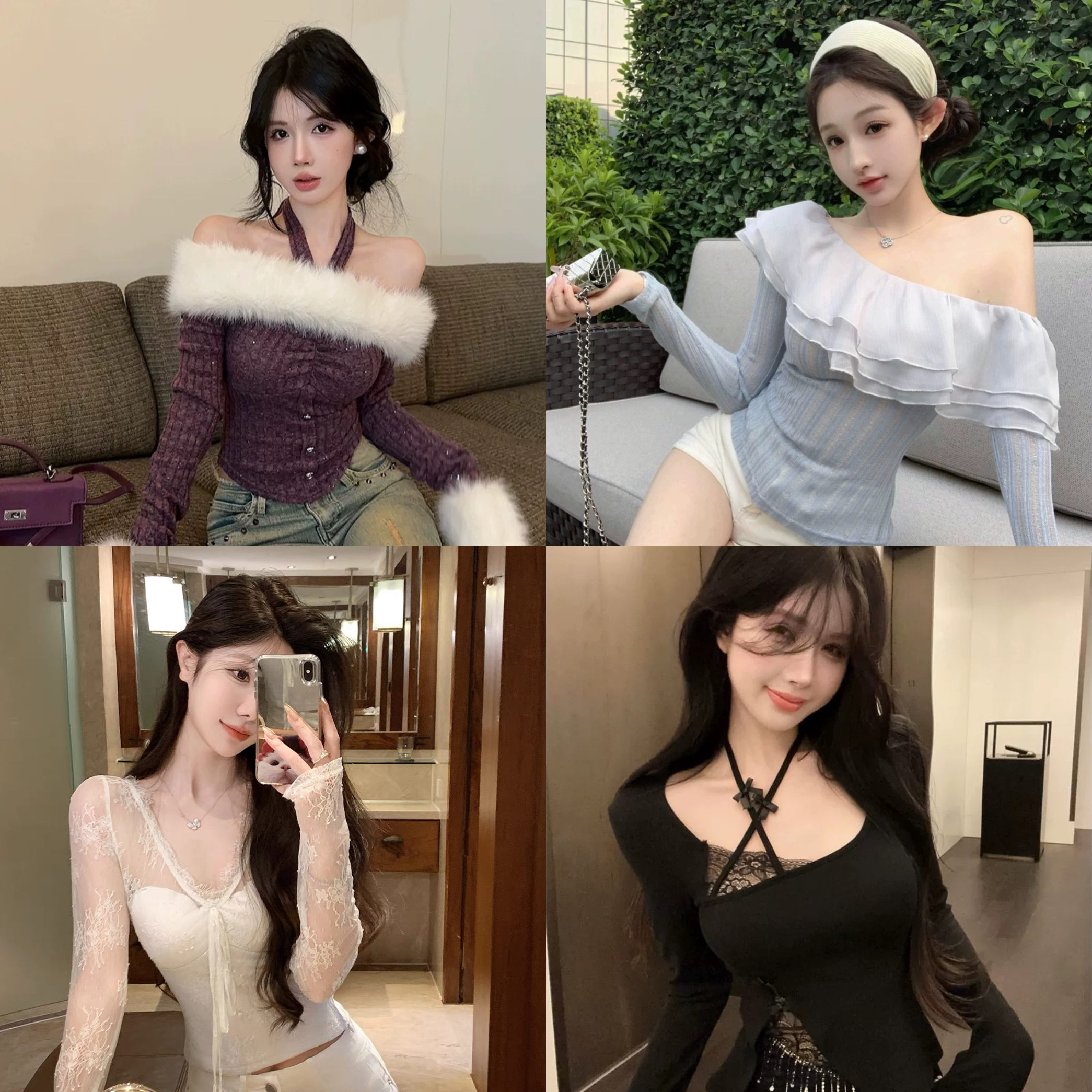 辣妹性感露背短款上衣设计感显瘦小众高货孤品关注优先（A51-A100）