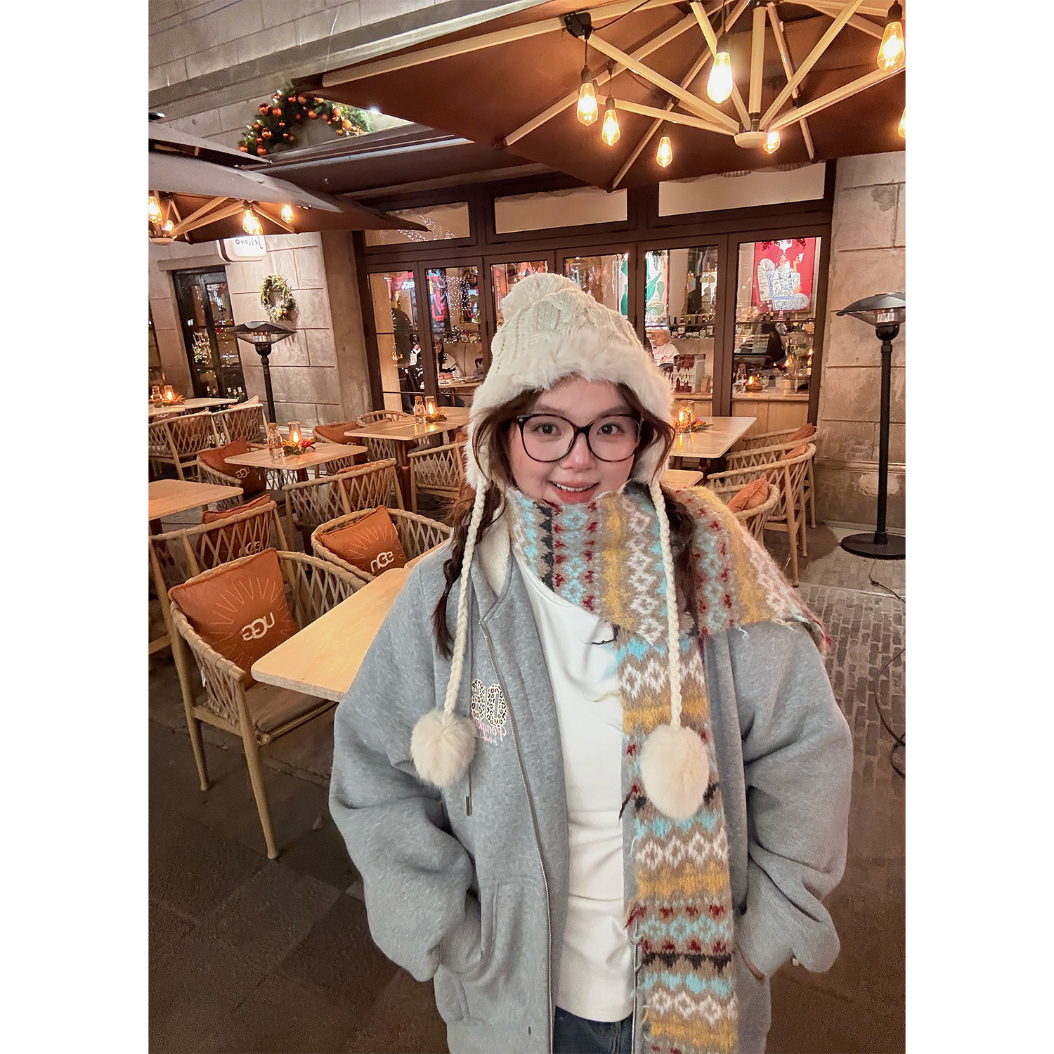 老章和小胖PONGKIKI甜酷豹纹羊驼绒卫衣女大码宽松显瘦加绒外套冬