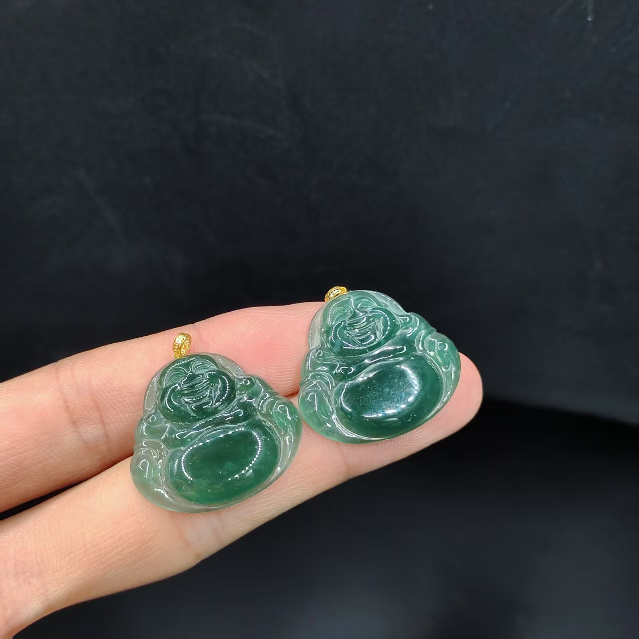 【龙龙严选】18kjin翡翠佛公吊坠赠链GS【多样性发其一】约24-21-3mm